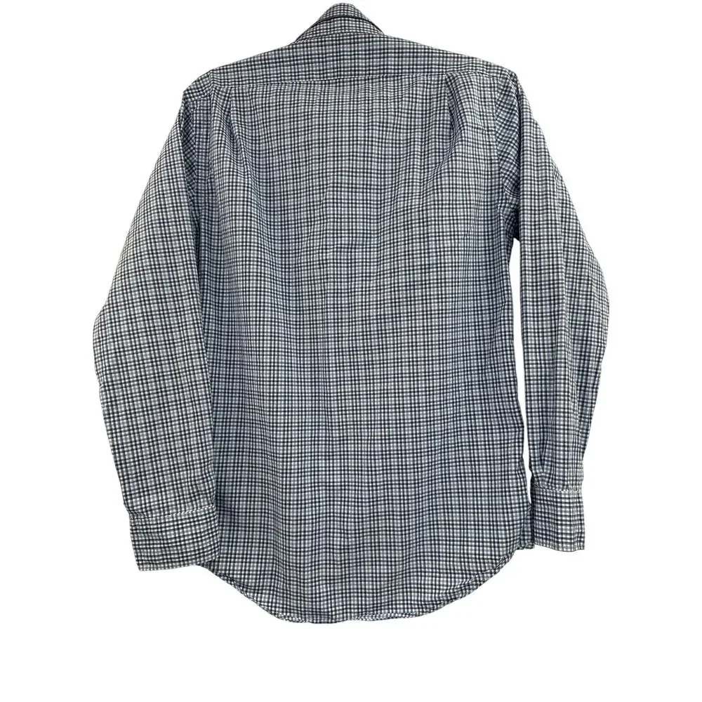 Polo Ralph Lauren button down long sleeve blue plaid shirt size S 100% cotton